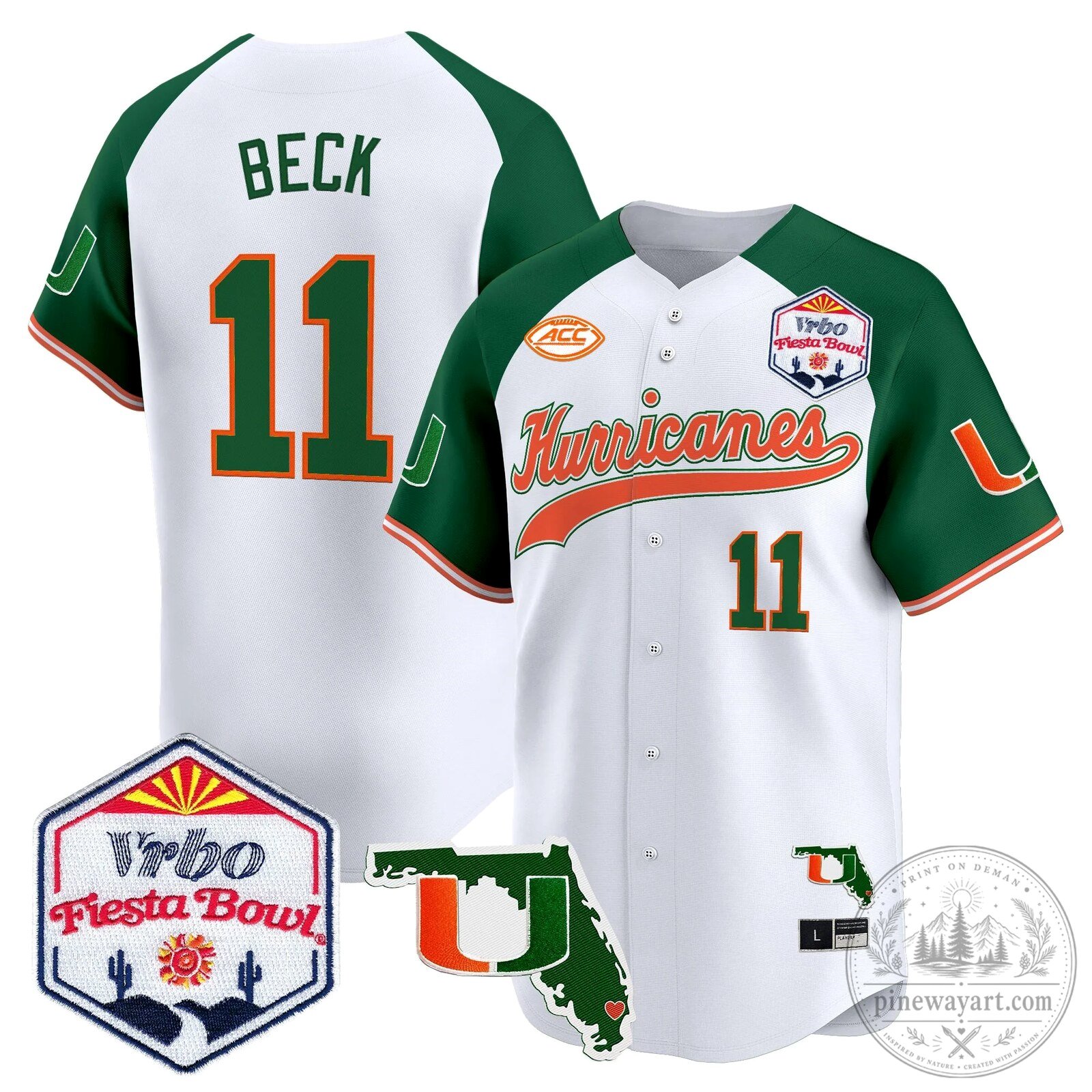 Miami Hurricanes 2026 Fiesta Bowl Daniels Junior Number 7 Baseball Jersey 95 Miami Hurricanes 2026 Fiesta Bowl Daniels Junior Number 7 Baseball Jersey